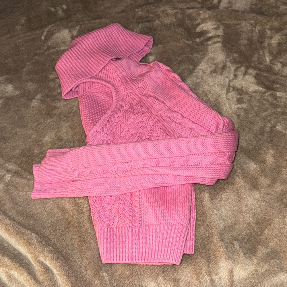 Pink Heart Cable Knit Heart Sweater - Picture 2 of 3